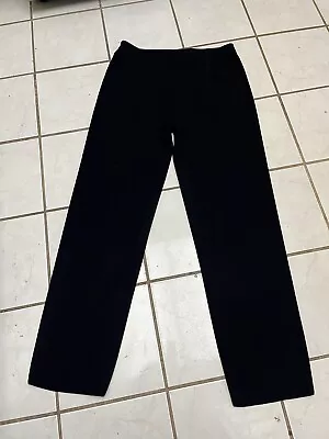 EXCLUSIVELY MISOOK Black 100% Acrylic Knit Pull On Straight Leg Pants Sz M • $34.99