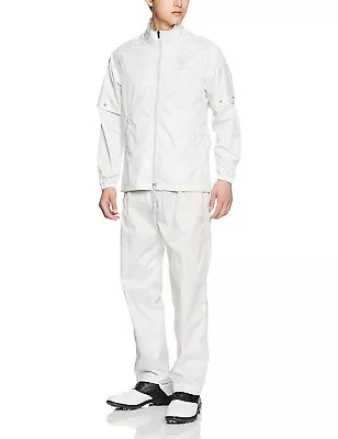 Mizuno JAPAN Golf Stratch Rain Wear Jacket Pants Set White Gray New 52MG6A01 • $85.49