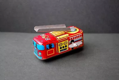 Vintage Japan Mechanical Windup Tin Fire Ladder Truck Self Extending Toy • $74