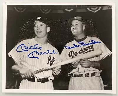 Mickey Mantle Duke Snider HOF Signed 8x10 Baseball Photo AUTO JSA LOA • $157.50