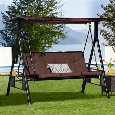 Outdoor Swing Chair 3 Seater Garden Swing Seat Hammock Chair Hanging Swing Chair • £179.99