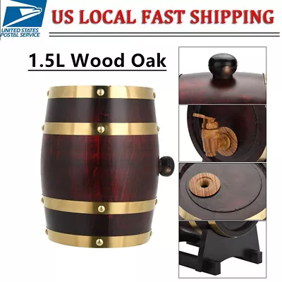 1.5L Oak Barrel Is Used For Storage Of Fine Wine Brandy Whiskey Tequila Etc  • $33.24