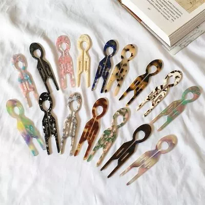 U-Shaped Hair Fork Geometric Design Hair Styling Tools Hairpin  Women Girls • £3.47