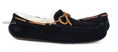 UGG Dakota Black Suede Fur Slippers Womens Size 8 *NEW* • $64.55