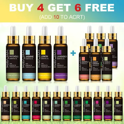 $8.99 • Buy MAYJAM 10ml Essential Oil Pure Aromatherapy Therapeutic Grade Oils For Diffuser