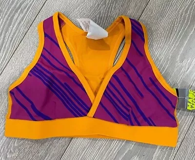 Zumba Purple Orange Bra Top Fitness Gym Training Cropped Sports Dance Workout • £7.50