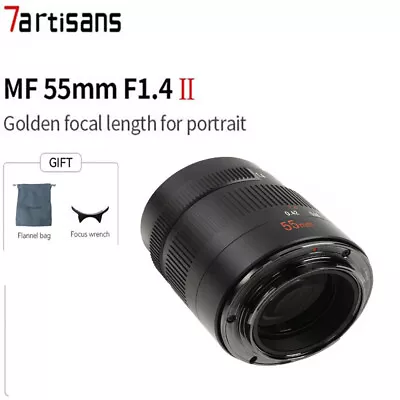 7Artisans 55mm F1.4 II Large Aperture Prime Lens For Fuji XF Nikon Z Micro 4/3  • £88.20