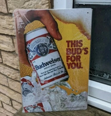 £7 • Buy Budweiser Metal Sign Plaque  Man Cave 30x20cm A4