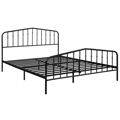 $145.99 • Buy Queen Size Metal Bed Frame Platform Headboard & Footboard Home W/ Storage Black