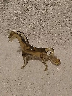 £10 • Buy Vintage Murano Glass Amber Glass Horse Figure, Horse Ornament