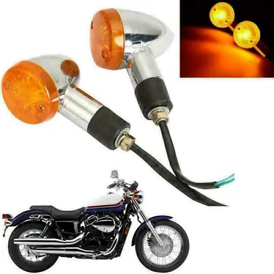 2PCS For Suzuki Boulevard C50 M50 C90 Amber Turn Signal Lights Chrome Bullet • $15.28