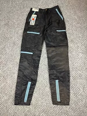 Vintage Giovanni Parachute Pants Adult 25x32 Black Military Hip Hop Zipper NWT • $55