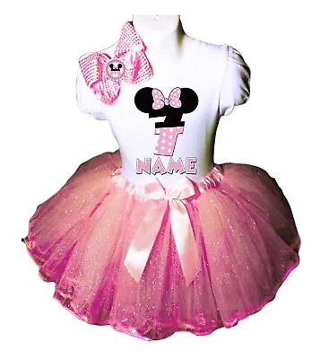 Mouse Dress 7th Birthday Party Outfit Fast Shipping Personalized Mouse Tutu Bday • $19.95