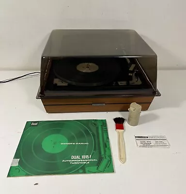 Vintage DUAL 1015 Turntable With Shure M912ED Cartridge & Dust Cover CLEAN/WORKS • $150