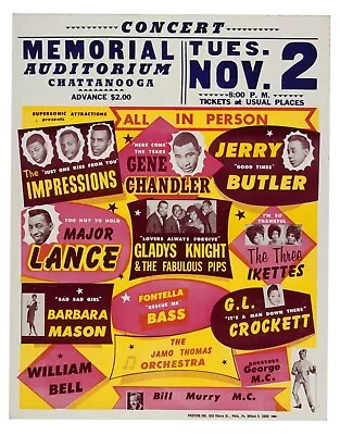 Motown Stars Memorial Auditorium Reprint 13  X 19  Concert Poster • $19.95