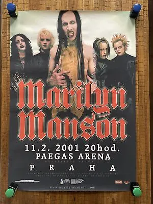 Marilyn Manson Poster 2001 Prague VERY RARE - Venue Promo - 23” X 33” Euro Tour • $149