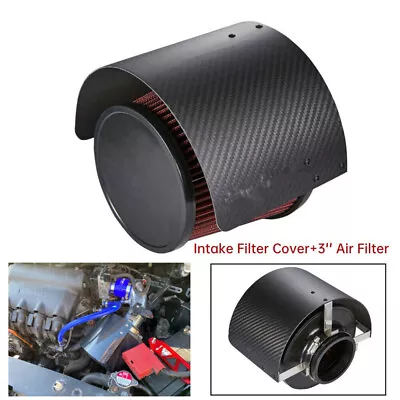 New 2.5-3.5  Cone Stainless Steel Heat Shield Air Intake Filter Cover Universal • $22.99