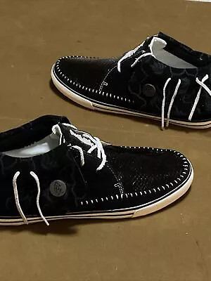 Ed Hardy Christian Audigier Frisian Moccasin Sneakers Black  Men's 10 Rare NWOT • $49.99