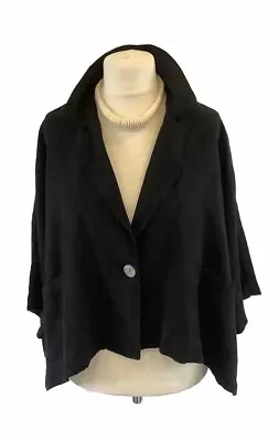 Sahar Black Linen Boxy  Jacket Size Xl Never Worn • £29.99