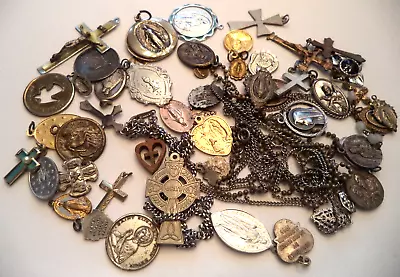 Stunning Vintage Estate Jesus God Cross Religious Pendant Lot!!! 1566k • $0.99