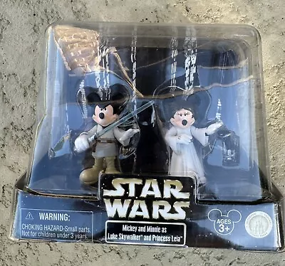 New - Disney Star Wars Mickey & Minnie Mouse As Luke Skywalker & Princess Leia • $28