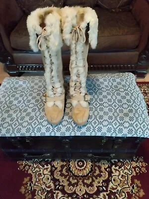 $75 • Buy  Womens Knee High Side Zipper Winter Boots Breckelle's Buckle Vintage SZ 7