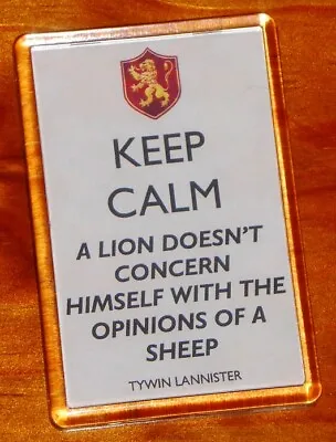 Tywin Lannister Game Of Thrones Quote Keep Calm Lion Sigil Fridge Magnet • £2.30