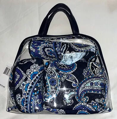 Vera Bradley Iconic 4 Pc Cosmetic Bag Set~ Deep Night Paisley New With Tag • $44.75