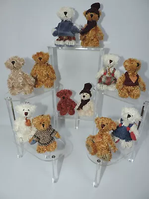 Miniature Jointed Teddy Bear Ornaments - 12 Pc. Assorted Set • $29.95