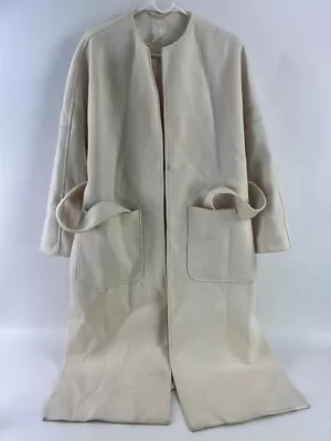 H&M Womens Off White Belted Open Trench Coat Size • $29.99