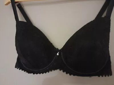 BRAS N THINGS | Womens Black Venice Dentele Plunge Bra NWT Size AU 14E Plus Size • $22