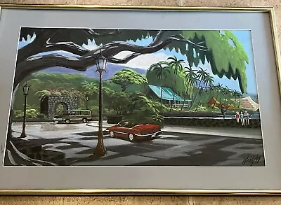 Vintage Woody Chock Hawaii Original Acrylic Painting 25” X 15” 1994 • $250