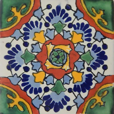 Mexican Tile Folk Art Handmade Talavera Backsplash Handpainted Mosaic # C177 • $1.79