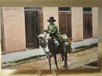 RARE Mexico Mission Our Milk Man Matamoros Delivery On Donkey Postcard • $0.99