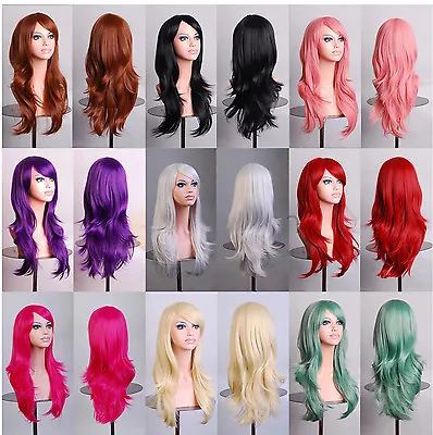 Sexy 70cm Full Curly Wigs Cosplay Costume Anime Party Hair Wavy Fashion Long Wig • $13.99