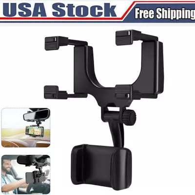 Universal 360 Rotation Car Rear View Mirror Mount Stand GPS Cell Phone Holder US • $5.68