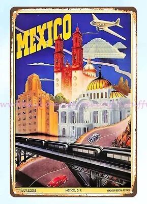 Mexico Travel Tourism Vintage Repro Poster Metal Tin Sign Pub Cafe Wall Art • $18.78
