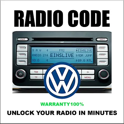  Radio Codes Unlock Volkswagen Rcd510 500 Rns 315 310 Pincode 117 Fast Service • $5.99