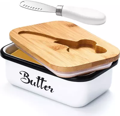 Butter Dish With Lid Metal Butter Keeper With Stainless Steel Multipurpose NEW  • $14.20
