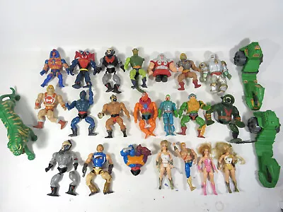 HUGE Lot 22 VINTAGE MOTU Mattel He-Man Action FIGURES - Parts Or Repair • $99.95