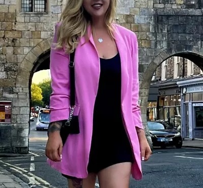 Pink Longline Blazer Size L  • £10