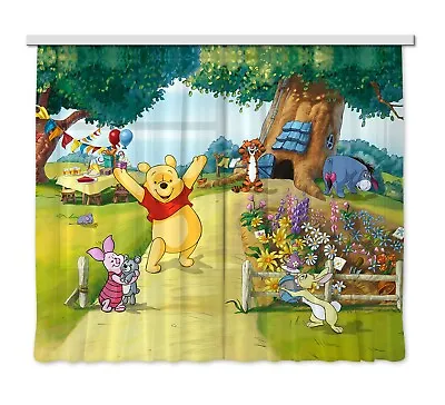 Pair Of Ready Made Disney Photo Net Curtains Winnie The Pooh Design 180x160 Cm • $84