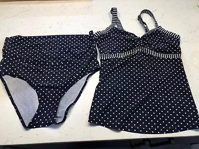 Maternity Swimming Costume Tankini Blue Spotty Jojo Maman Bebe Small Size 8-10 • £3.99