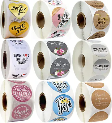 $4.83 • Buy X500 Thank You Stickers Handmade With Love Labels Round Heart Wedding PartyW_io