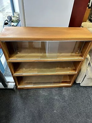 Bookcases X 2  3 Tier Sliding Glass Doors “ Minty Oxford “ Teak • £179.99