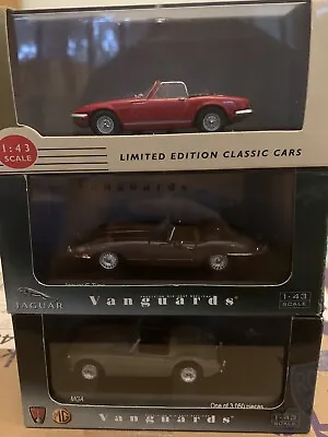 3 X Vanguards Convertible Models - Jaguar Lotus Elan Mga 1/43 Lim Ed • $69.48