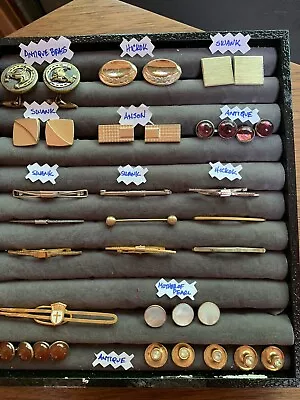Wow! 19-piece Vintage And Antique Cufflink And Collar Bar Lot! Swank Etc • $4