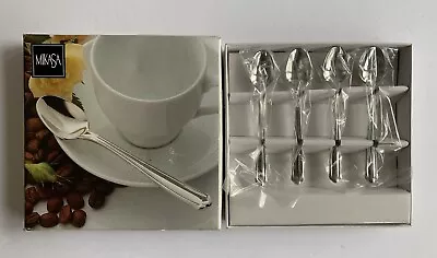 Mikasa Classico Demitasse Espresso Spoon Stainless ~ SET 4 New In  Original Box • $12