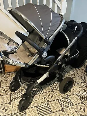 Icandy Peach Double Truffle With New Black Magic Lower Carrycot • £300