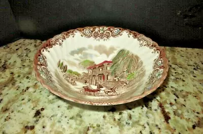 8  Round Vegetable Bowl - Heritage Hall Brown - Johnson Brothers #4411 Ironstone • $7.99